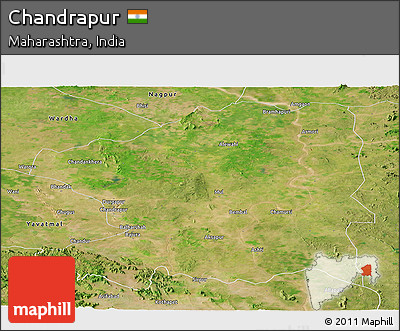 Satellite Panoramic Map of Chandrapur