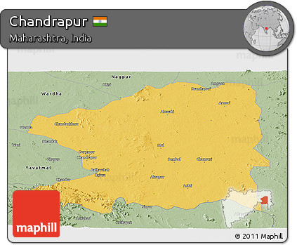 Savanna Style Panoramic Map of Chandrapur