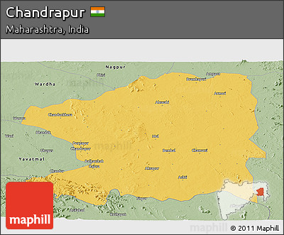 Savanna Style Panoramic Map of Chandrapur