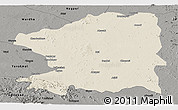 Shaded Relief Panoramic Map of Chandrapur, darken, semi-desaturated