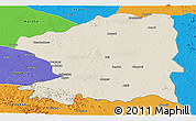 Shaded Relief Panoramic Map of Chandrapur, political outside