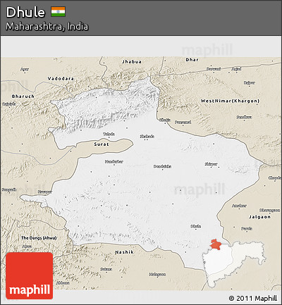 Classic Style 3D Map of Dhule