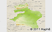 Physical 3D Map of Dhule, shaded relief outside
