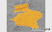 Political 3D Map of Dhule, desaturated