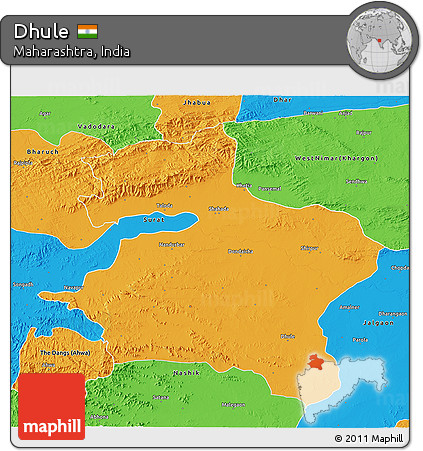 Political 3D Map of Dhule