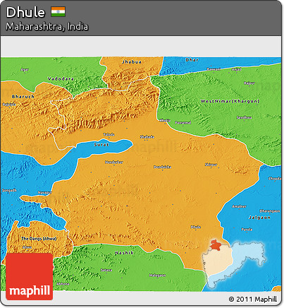 Political 3D Map of Dhule