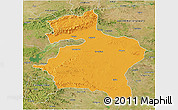 Political 3D Map of Dhule, satellite outside