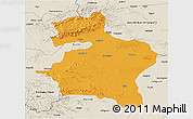 Political 3D Map of Dhule, shaded relief outside