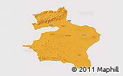 Political 3D Map of Dhule, single color outside