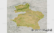 Satellite 3D Map of Dhule, lighten, semi-desaturated