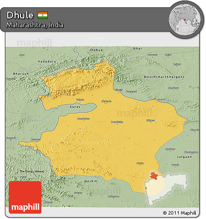 Savanna Style 3D Map of Dhule