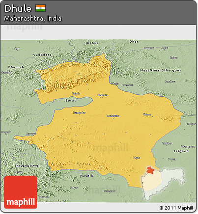 Savanna Style 3D Map of Dhule