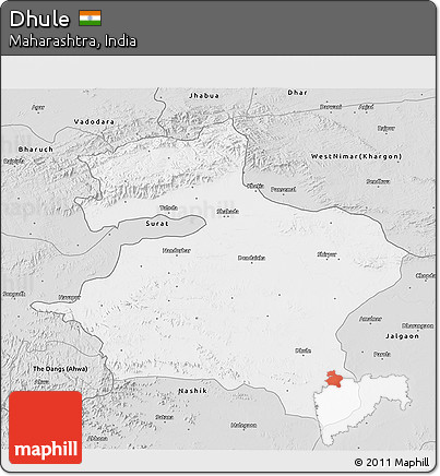 Silver Style 3D Map of Dhule