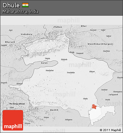 Silver Style 3D Map of Dhule