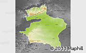 Physical Map of Dhule, darken, desaturated