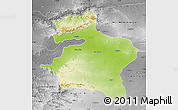 Physical Map of Dhule, desaturated