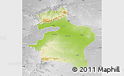 Physical Map of Dhule, lighten, desaturated