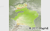 Physical Map of Dhule, semi-desaturated