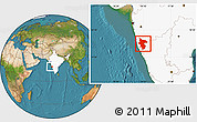 Satellite Location Map of Kolhapur, highlighted country