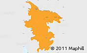 Political Simple Map of Kolhapur, single color outside