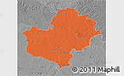 Political 3D Map of Latur, desaturated