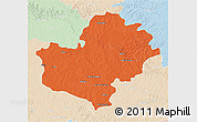 Political 3D Map of Latur, lighten
