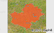 Political 3D Map of Latur, satellite outside