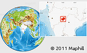 Physical Location Map of Latur, highlighted country