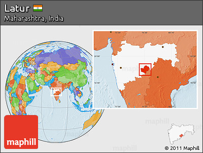 Political Location Map of Latur, highlighted parent region