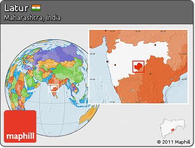 Political Location Map of Latur, highlighted parent region