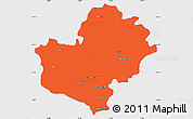 Political Simple Map of Latur, single color outside