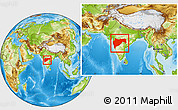 Physical Location Map of Maharashtra, within the entire country