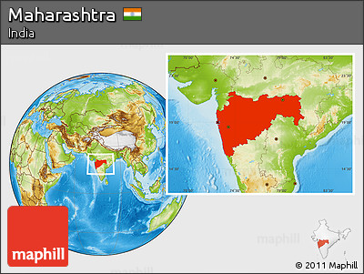 Physical Location Map of Maharashtra