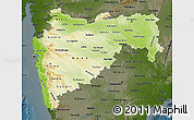 Physical Map of Maharashtra, darken