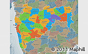 Political Map of Maharashtra, semi-desaturated
