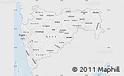 Silver Style Map of Maharashtra, single color outside