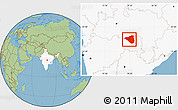 Savanna Style Location Map of Nagpur, highlighted country