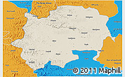 Shaded Relief 3D Map of Nashik, political outside