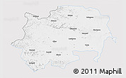 Silver Style 3D Map of Nashik, single color outside