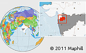 Political Location Map of Nashik, highlighted country, highlighted parent region