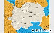 Shaded Relief Map of Nashik, political outside