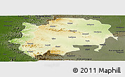 Physical Panoramic Map of Nashik, darken