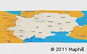 Shaded Relief Panoramic Map of Nashik, political outside