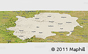 Shaded Relief Panoramic Map of Nashik, satellite outside