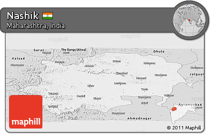 Silver Style Panoramic Map of Nashik