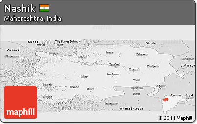 Silver Style Panoramic Map of Nashik
