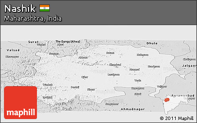 Silver Style Panoramic Map of Nashik