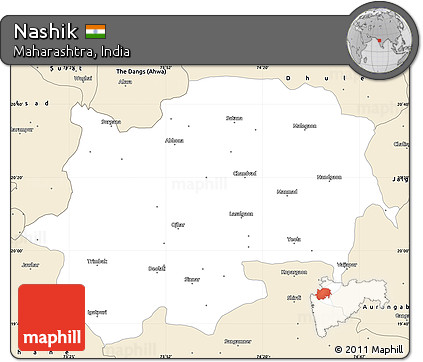 Classic Style Simple Map of Nashik