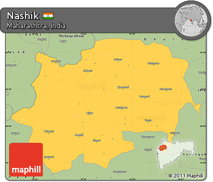 Savanna Style Simple Map of Nashik