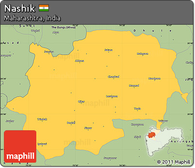 Savanna Style Simple Map of Nashik